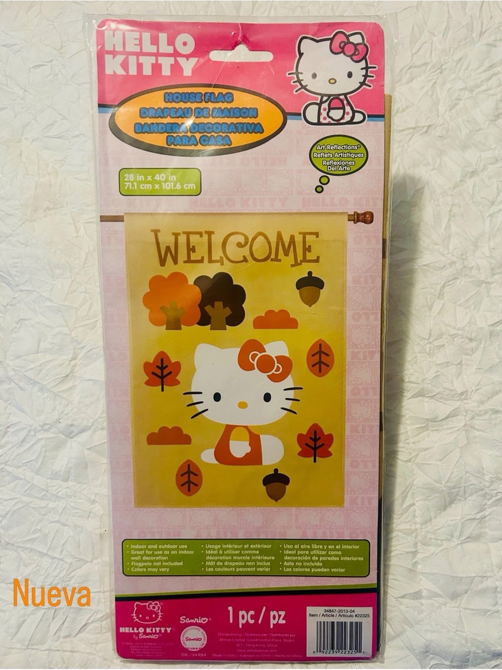 Sanrio Hello Kitty Yellow and Orange Fall Welcome Tapestry